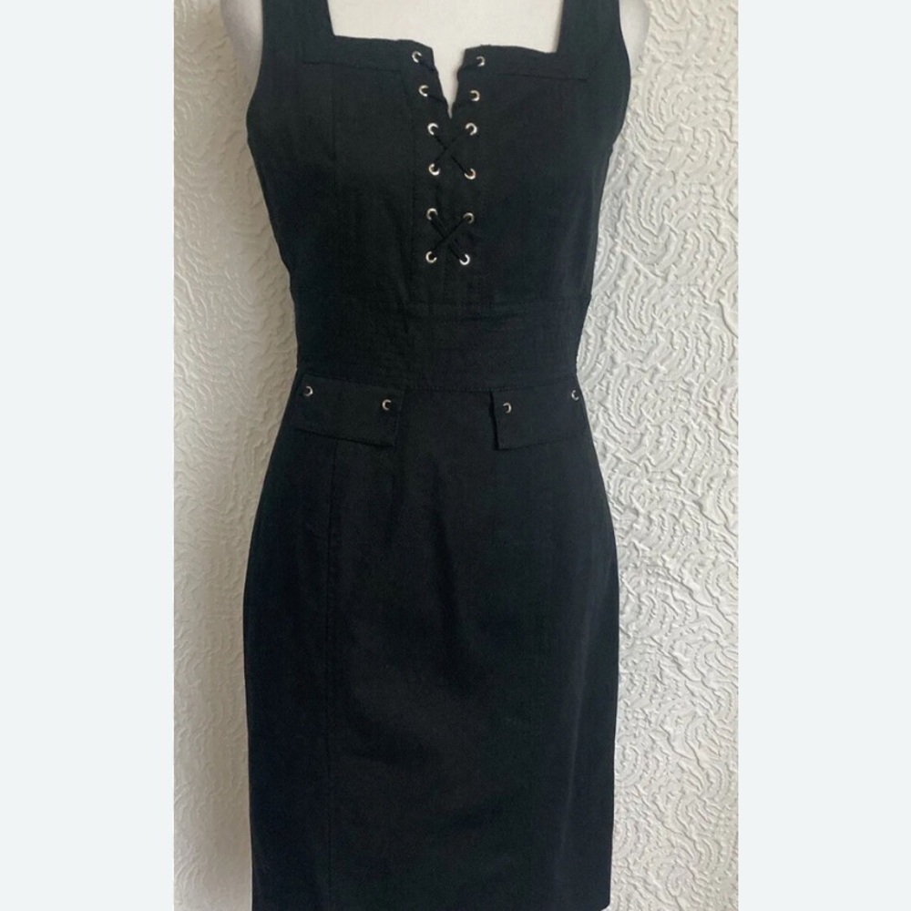 White House Black Market Black Sheath Midi Dress